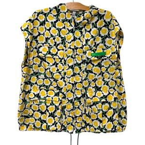 Diane Von Furstenberg x Target | Vest Yellow Poppy Packable Hooded Sleeveless XL